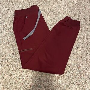 Figs maroon jogger scrub pants